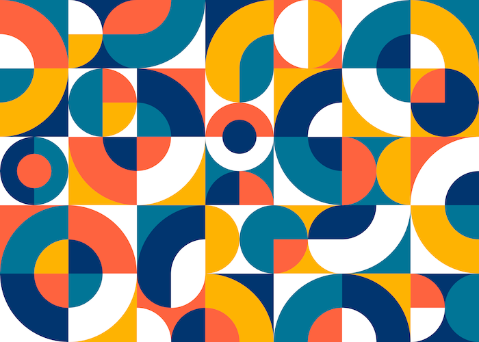 Background Abstract Circles Bauhaus Style – Color Scheme 1